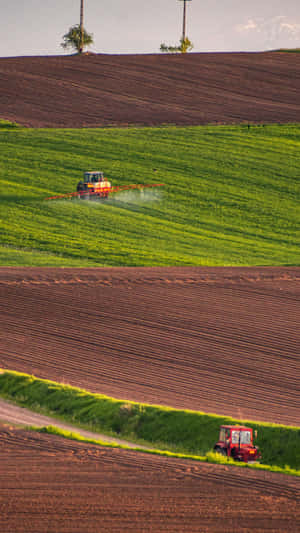 Country Farm Tractor Work Wallpaper