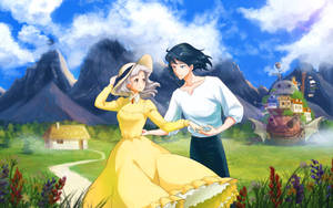 Couple Digital Fanart Howl's Moving Castle Wallpaper