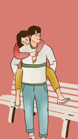 Couple Embraceon Park Bench Aesthetic Wallpaper