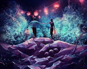 Couple In Fantasy World Wallpaper