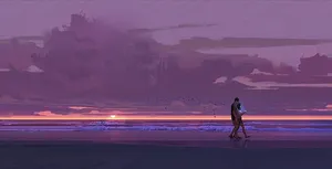 Couple Walking 4k Lo Fi Wallpaper