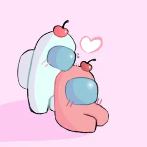 Couples In Love Cute Among Us Characters Wallpaper