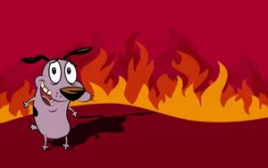 Courage The Cowardly Dog Burning Wallpaper