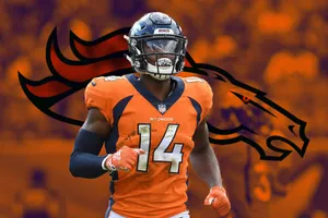 Courtland Sutton Denver Broncos Action Wallpaper