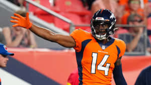 Courtland Sutton Denver Broncos Game Action Wallpaper