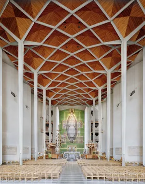 Coventry Cathedral Interior Wooden Vaulted Ceiling Wallpaper