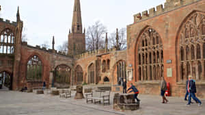 Coventry Cathedral Ruins Walkway Wallpaper