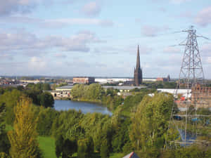 Coventry Skylinewith Church Spire Wallpaper