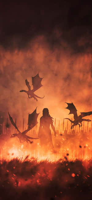 Cover Your Iphone With The Scorching Hot Design Of The Fire & Ice Of The Game Of Thrones Wallpaper