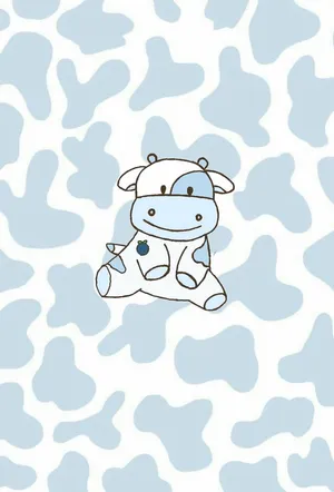 Cow Print Cartoon Calf Illustration Wallpaper