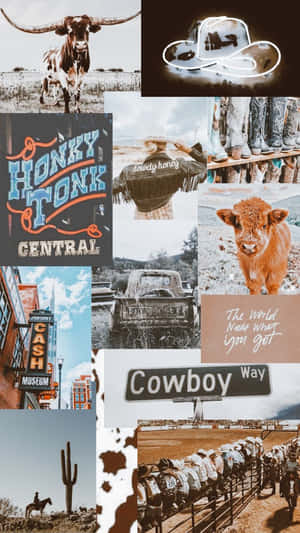 Cowboy Aesthetic Collage Wallpaper