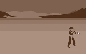 Cowboy In The Dessert Wallpaper