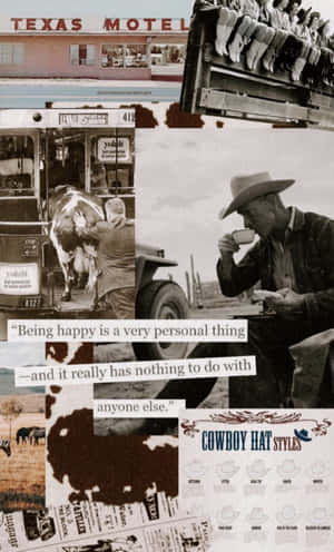 Cowboy Inspired Collage Aesthetic Wallpaper