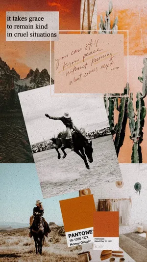 Cowboy Inspired Collage Aesthetic Wallpaper