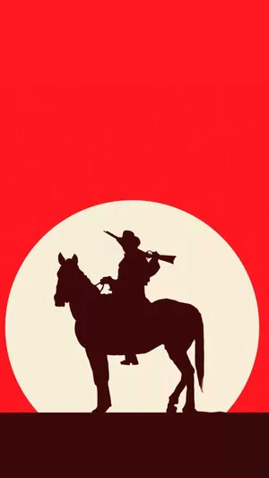 Cowboy White Sunset Art Wallpaper