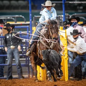 Cowboys In Action During Team Roping Wallpaper