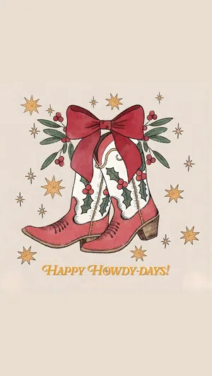 Cowgirl Christmas Boots Wallpaper