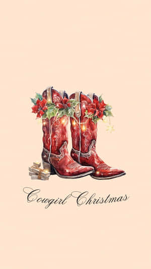 Cowgirl Christmas Boots Wallpaper