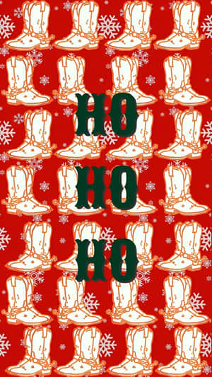 Cowgirl Christmas Ho Ho Ho Wallpaper