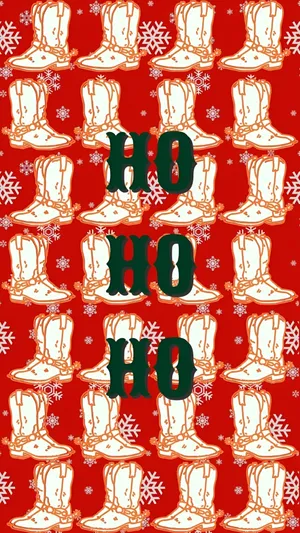Cowgirl Christmas Ho Ho Ho Wallpaper