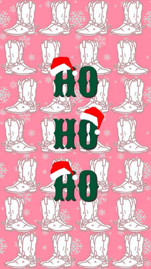 Cowgirl Christmas Ho Ho Ho Wallpaper