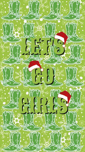 Cowgirl Christmas Holiday Cheer Wallpaper