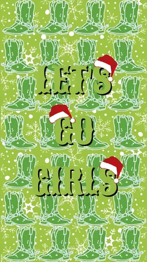 Cowgirl Christmas Holiday Cheer Wallpaper