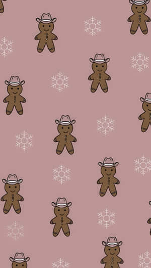 Cowgirl Gingerbread Christmas Wallpaper