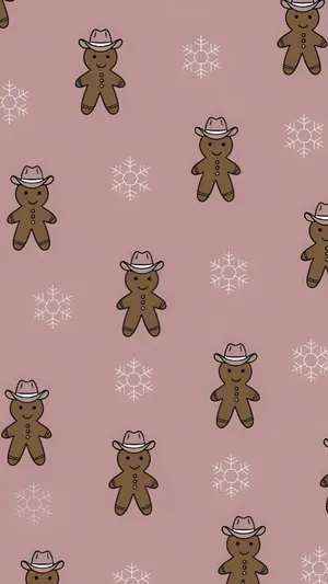 Cowgirl Gingerbread Christmas Wallpaper