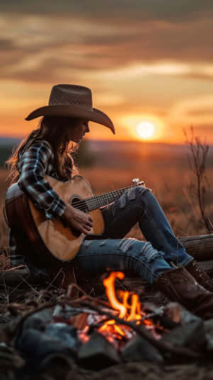 Cowgirl_ Sunset_ Serenade.jpg Wallpaper