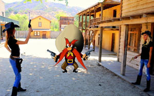 Cowgirls And Yosemite Sam Wallpaper