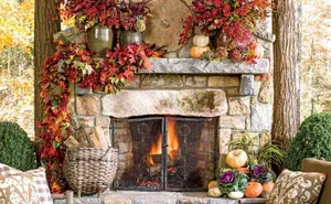 Cozy Autumn Fireplace Wallpaper