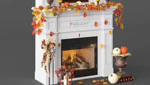 Cozy Autumn Fireplace Wallpaper