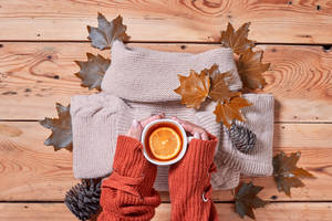 Cozy Autumn Flat Lay Wallpaper