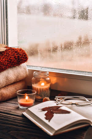 Cozy Autumn Reading Nook Wallpaper