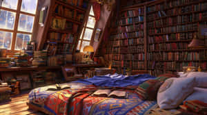 Cozy Book Nook Wallpaper