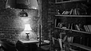 Cozy Brick Wall Reading Nook4 K B W Wallpaper