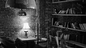 Cozy Brick Wall Reading Nook4 K B W Wallpaper
