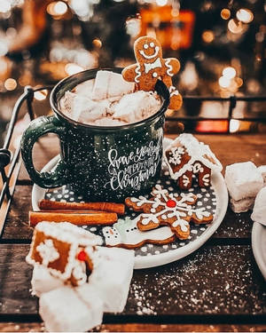 Cozy Christmas Aesthetic Cookies Wallpaper