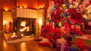 Cozy Christmas Fireplace Scene.jpg Wallpaper