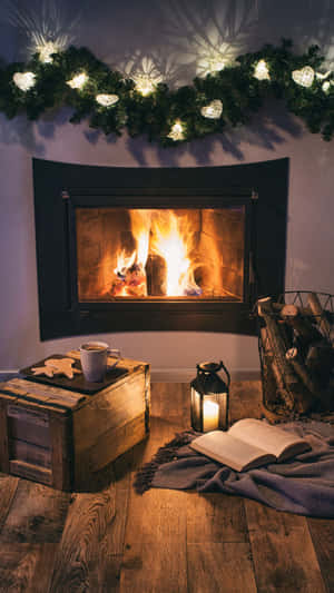 Cozy Christmas Fireplace Scene.jpg Wallpaper