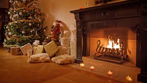 Cozy Christmas Fireplace Scene.jpg Wallpaper