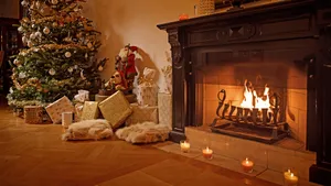 Cozy Christmas Fireplace Scene.jpg Wallpaper