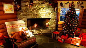 Cozy Christmas Fireplace Scene.jpg Wallpaper