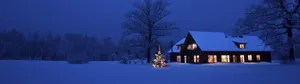 Cozy Christmas Open Snowy Field Wallpaper
