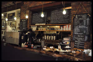 Cozy Coffee Shop Interior Design Wallpaper