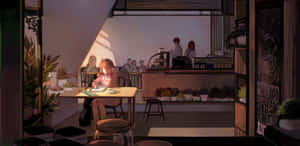 Cozy Coffee Shop Moment.jpg Wallpaper