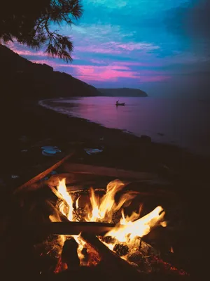 Cozy Fall Bonfire On A Cool Evening Wallpaper