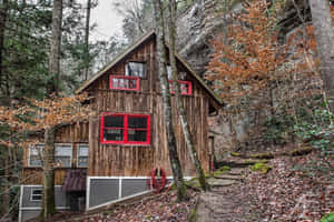 Cozy Fall Cabin In The Woods Wallpaper
