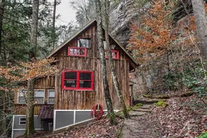 Cozy Fall Cabin In The Woods Wallpaper